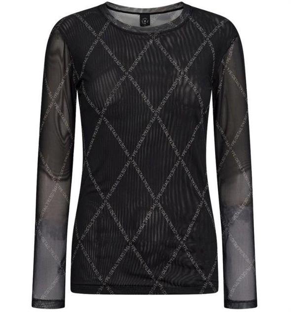 Blouse W/Print - Black Stripe