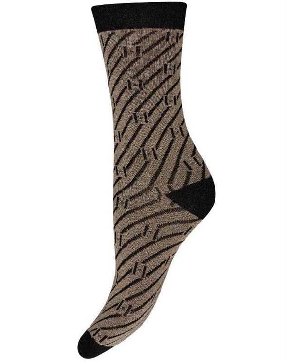 Sock W/Lurex Black Gold