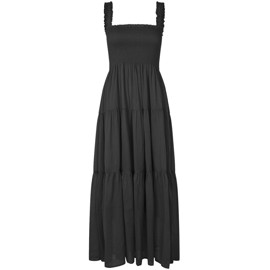 NudaLL Maxi Dress SL Washed Black