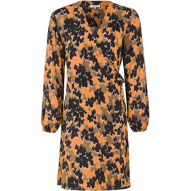 Gracelynn Wrap Dress Disguised Flowers orange print