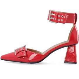 BIAMARALYN Buckle D'orsay Pump Faux Leather - Red