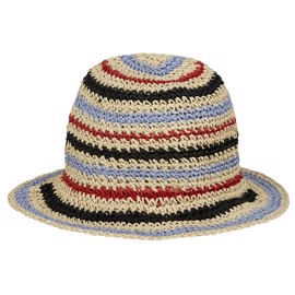 Striped Saverina Straw Hat Clear Blue Sky