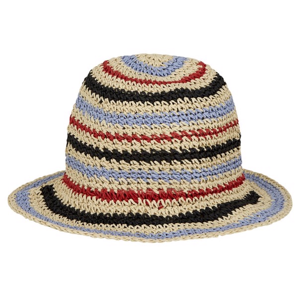 Striped Saverina Straw Hat Clear Blue Sky