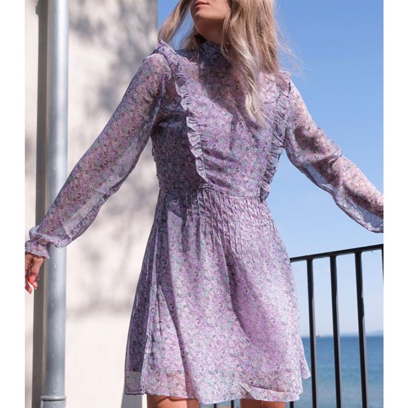 Brittany Blurry Flower Dress lavender