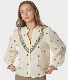 Degas Blouse - Light Yellow/Brown