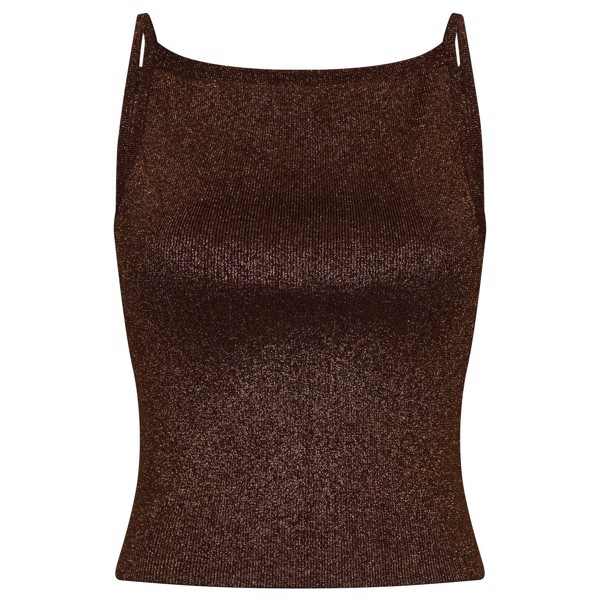 Marta Glitter Knit Top Chocolate Brown