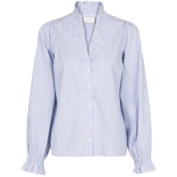 Brielle Stripe Shirt White/Light Blue