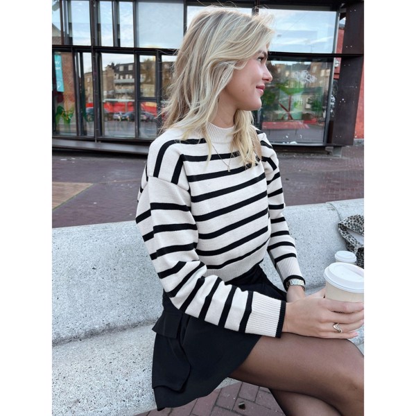 Rebekka Stripe Knit blouse Sand