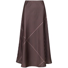 Bovary Mix Lines Skirt Dark Brown