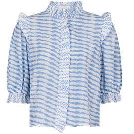 Chacha Graphic Blouse Light Blue