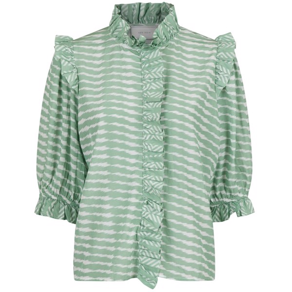 Chacha Graphic Blouse Dusty green