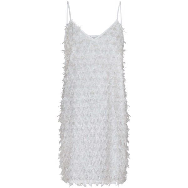 Lilja Fringe Dress Off White