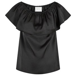 Kris Heavy Sateen Top Black