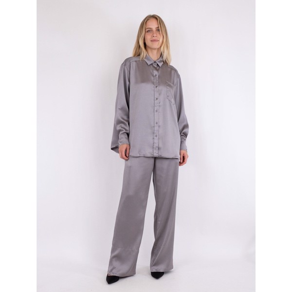 Dalma Crepe Stone Shirt Brown
