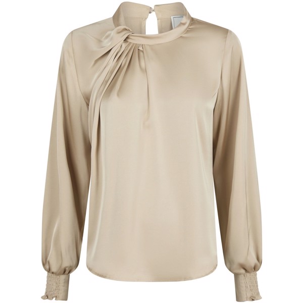 Fairy Drapy Satin Blouse Champagne