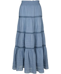 Felicia S Voile Skirt - Smoke Blue