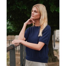 Missy Knit Tee Navy