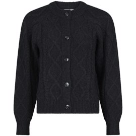 Selda Cable Soft Knit Cardigan Black