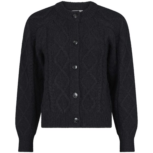 Selda Cable Soft Knit Cardigan Black