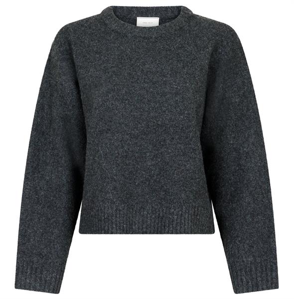 Detri Solid Knit Blouse Antracit