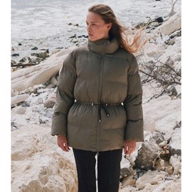 Mayra C Puffer Jacket Dark Taupe