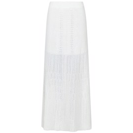 Lyric Crochet Knit Skirt White