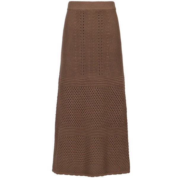 Lyric Crochet Knit Skirt Dusty Brown