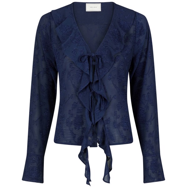 Anika Burnout Blouse Navy