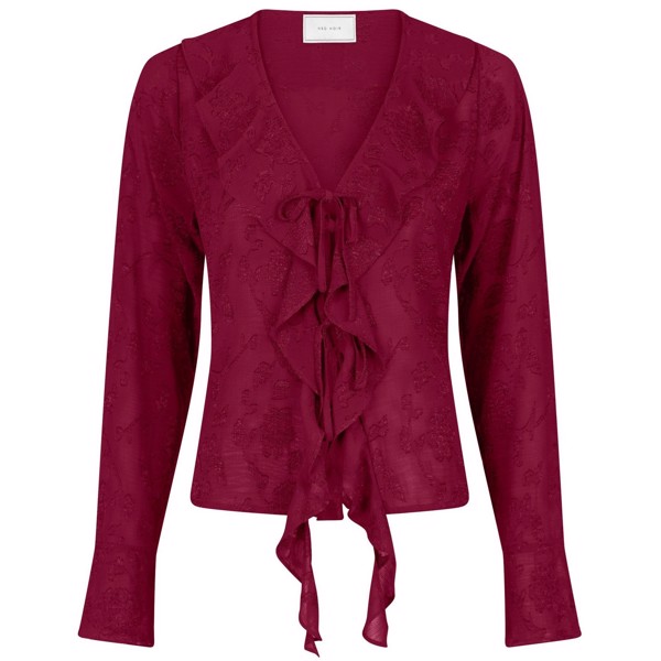 Anika Burnout Blouse Burgundy