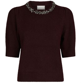 Maia Stone Knit blouse Wine