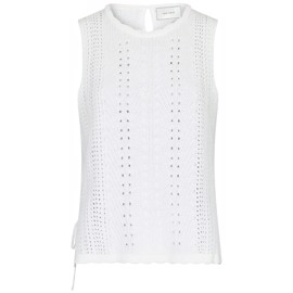 Aritza Crochet Knit Top White