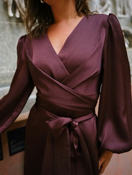 Rimini Heavy Sateen Dress Burgundy
