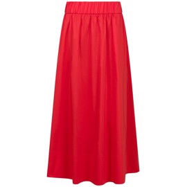 Yara Long Poplin Skirt Red