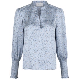 Landa Mini Print Blouse Dusty Blue