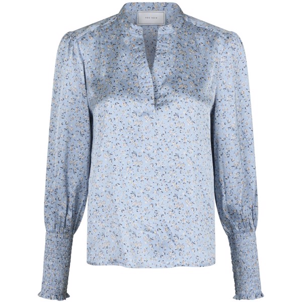 Landa Mini Print Blouse Dusty Blue