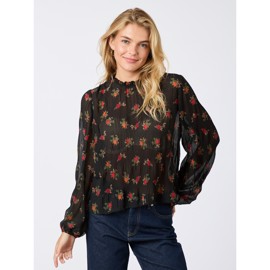 Lovise Plissé Flower Blouse