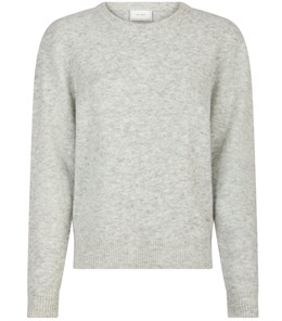 Dina Soft Knit Blouse Light Grey Melange