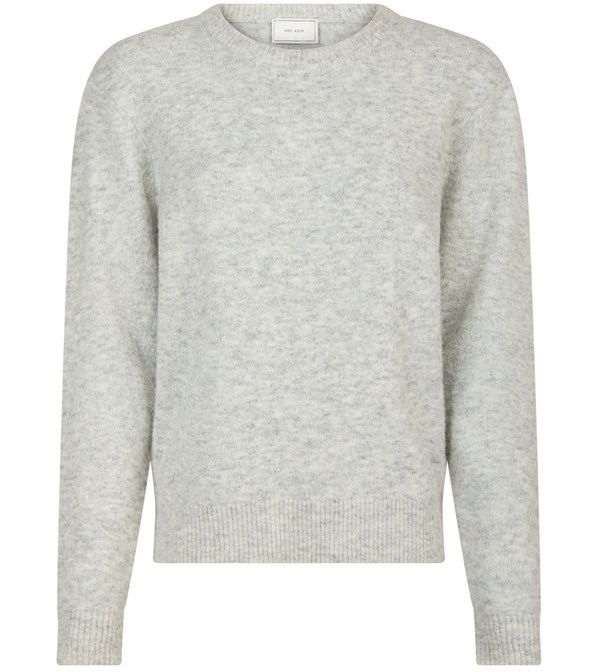 Dina Soft Knit Blouse Light Grey Melange