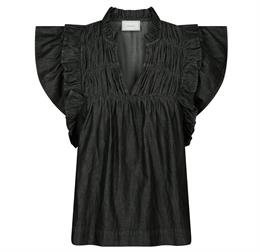 Jayla Denim Top Black