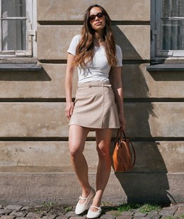 Donte Melange Pinstripe Skirt