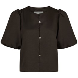 Aisa Dull Satin Blouse Brown