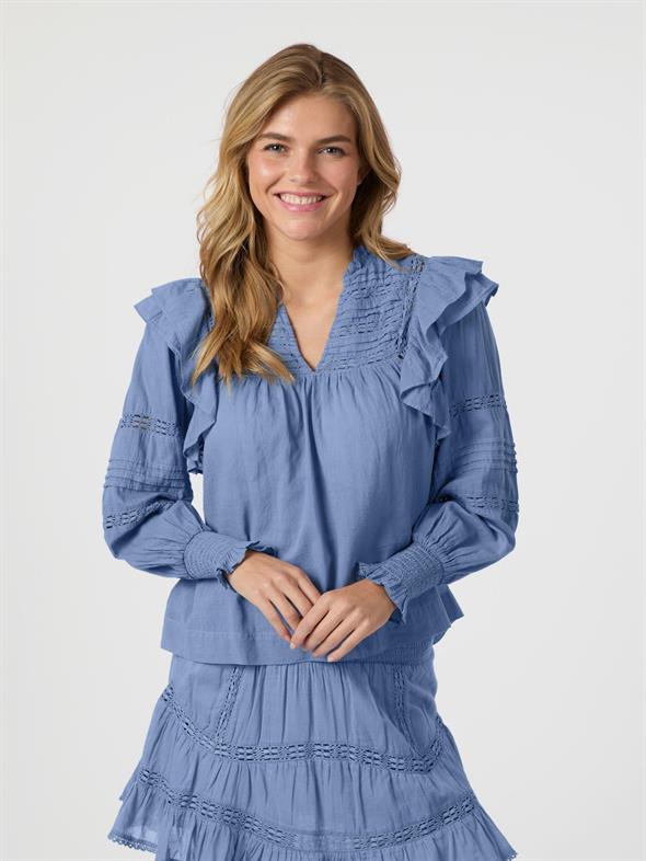 Mauri S Voile Blouse Smoke Blue