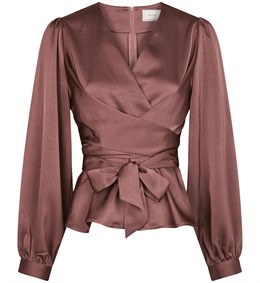 Rista Heavy Sateen Blouse - Dark Rose