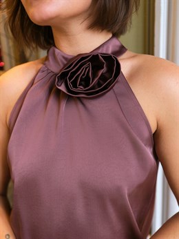 Rosette heavy Sateen Top