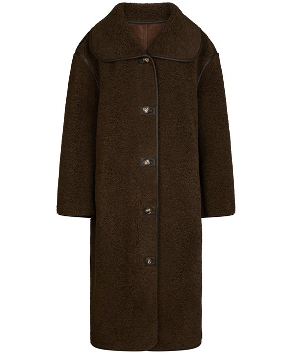 Carmen Teddy Coat Dark Brown