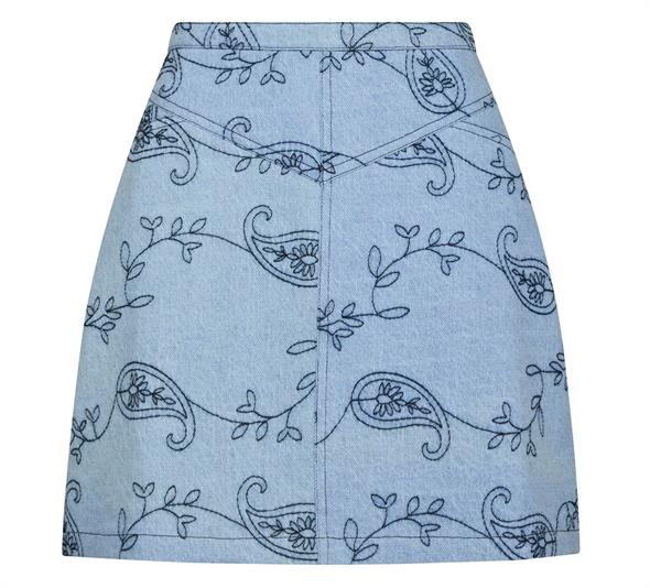Gabani Embroidery Denim Skirt