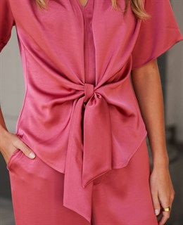 Casadia Heavy Sateen Blouse - Cherry Pink