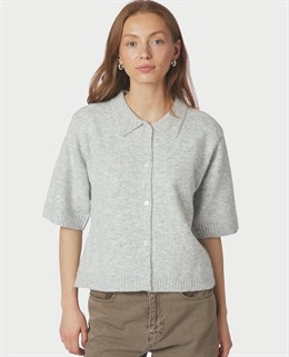 Cunna Knit Blouse - Light Grey Melange