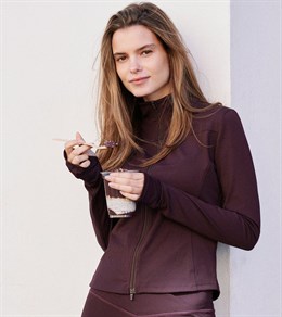 Nolana Zip Blouse - Burgundy