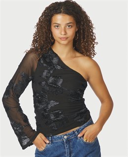 Friana Big Flower Mesh Blouse